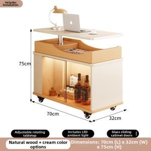 Cream Style Rotatable Adjustable Side Table