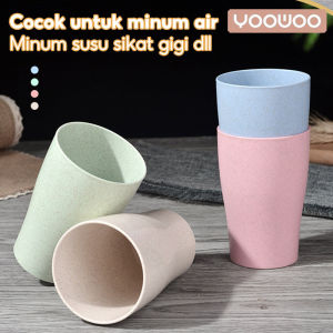 YooWoo Gelas Serat Gandum Gaya Jepang | Cangkir & Mug Kopi Eco-Friendly | Gelas Plastik Gandum Kokoh Ramah Lingkungan