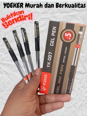 1 Kotak (grosir) Pulpen Gel 0.5 Merk Yoeker kualitas terbaik