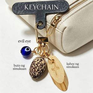 Spiritual Protection Keychain | Evil Eye Buto ng Sinukuan & Wooden Cross | Panangga sa Panganib