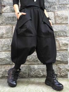 Slimming High Waist Wide Leg Casual Pants Womens plus Size Harlan Lantern Pants Trendy Early Autumn New Style Individuality