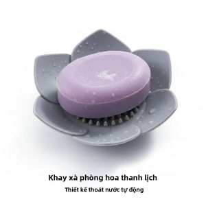Hộp Đựng Xà Phòng Silicon Hình Hoa Sen Chống Trơn Trượt Di Động Phụ Kiện Phòng Tắm Khay Xà Phòng Thoát Nước Cho Nhà Bếp Và Phòng Tắm