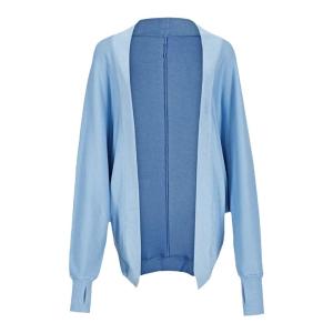 เสื้อคลุมกันหนาวแบบคลุมไหล่ La Nikar สำหรับผู้หญิง ฤดูใบไม้ร่วง/ฤดูหนาว อบอุ่น ถัก คาร์ดิแกน โยคะ ชุดกีฬา ชุดกีฬาลำลอง