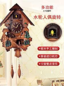 European Style Wooden Gnome Clock Living Room Silent Creative Music Time Telling Clock Ideal for Kids And Home Decoration
