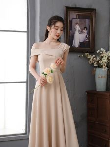 Champagne Color Maids Dress Summer Casual Wear High End plus Size Gown Womens Party Elegant New Model Gathering Sister Group