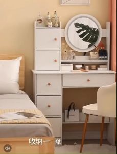 โต๊ะเครื่องเเป้ง สำหรับเเต่งหน้า มาพร้อมกระจก ลิ้นชักเก็บของ ฟังก์ชั่นจัดเต็มกับราคาที่ถูกมากๆ