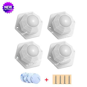 4Pcs Furniture Casters Wheels 200Kg Heavy Duty Universal Wheel 360° Rotation Stainless Steel Strong Self Adhesive Casters Wheels