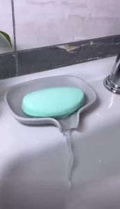 Japanese Creative Diversion Silicone Soap Box Holder for Home and Bathroom Perforation Free Drainage