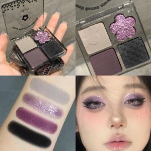 Biya Early Taste Four Color Matte Shiny Eyeshadow Dark Smoke Playful Colors Chinese Brand Eye Makeup Palette Dididora