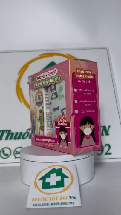 Neo Kids Growth - Bổ sung 18 Vitamin và khoáng chất, Hỗ trợ bé biếng ăn, Tiêu hóa kém, Ốm yếu