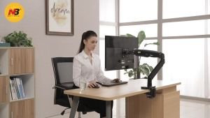 NB North Bayou Monitor Arm Desk Mount: Ultra Wide Full Motion Swivel Long Arm with Gas Spring for 22-35 Monitors from 6.6 to 26.4lbs Height Adjustable Monitor Mount Stand G70