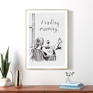 Nordic Minimalist Modern Art Black And White Line Figure Wall Painting Bedroom Desk Decorative Picture Small Audience