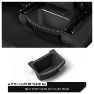 LUCKEASY | Hộp Đựng Đồ Ghế Sau Tesla Model Y Juniper/Launch 2025 Khay Đựng Đồ TPE Phụ Kiện Xe Hơi Đặt Dưới Cửa Gió Phía Sau