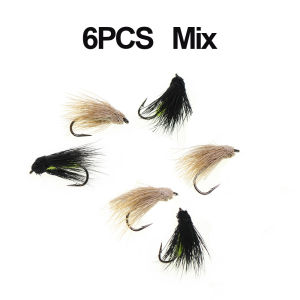 6PCS Fly Fishing Flies Deer Hair Grasshopper Dry Fly For Trout Bass Panfish Fishing Fly Floating Lure Baits