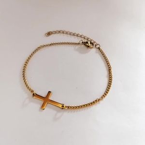 Mens Classic Jewelry Stainless Steel Cross Bracelet Religious Christian Bracelet