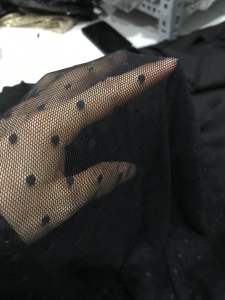 Vải thun lưới chấm bi màu đen co giãn 4 chiều mềm mại (khổ 1m5)may đầm váy áo kiểu thiết kế thời trang