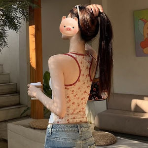 BINKAFENNY | White Floral Letter Work Tank Top Women Summer Outdoor Wear Slimming Hot Girl Design Sleeveless Shirt Commute Style A3113