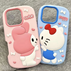 Sanrio | Cute Cartoon Hello Kitty Melody Phone Case For iPhone 17 16 15 14 13 12 Pro Max 14 15 16 17 Pro Shockproof Silicone Back Cover