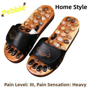 Mens Indoor Massage Slippers Pebble Jade Anti-Slip Foot Pressure Magnetic Therapy Health Care Massage Slippers Couples
