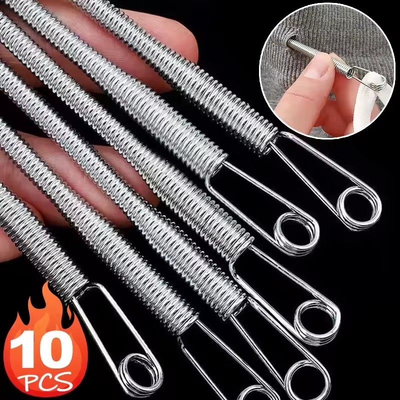 10Pcs Rope Threading Tool Bendable Spring Drawstring Threader Clip Drawstring Thread Multi Functional DIY Sewing Accessories