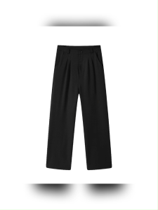 ManStyle-a Mannered Wide Leg Pants for Men Straight Cut Loose Look Korean Trousers Full Length Premium Fabric