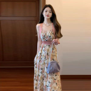 CHANGTONG | Đầm Hè Hoa Văn Phong Cách Retro Elegance