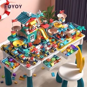 Building Blocks Table with Chair and Blocks Multi-Function Building Multifunctional 3-in-1 multifunction game table Lego Table