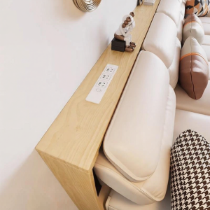 MUHUALAN | Narrow Solid Wood Sofa Back Storage Shelf