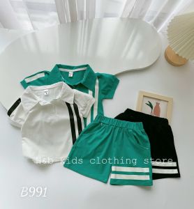 Quần áo bé trai cộc tay có cổ Kiểu tinh tế sang chảnh đi học đi chơi  chất cotton mềm co giản size 10-20kg