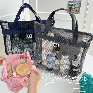 Womens Bag Large Capacity Mesh Shopping Bag Transparent Waterproof Shoulder Bag Travel Tote Bags Handbag Summer Beach Bags