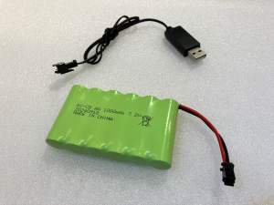 Ni-Cd 7.2V 1000mAh 2 pin SM black Connector battery or/and charger