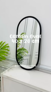 Kaca Cermin Oval Kapsul Dinding Gantung Aesthetic 40 x 20cm - Kaca cermin Makeup /Kamar Mandi