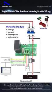 JSY-MK-163T 100A Single Phase Bidirectional Alternating Current Mini Digital Voltmeter Ampermetr TTL Communication Energy Meter