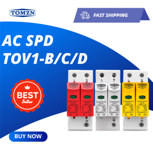 TOMZN AC SPD 2P 275V Household Surge Protective Device 10-20kA / 20-40kA / 30-60kA Low-Voltage Arrester