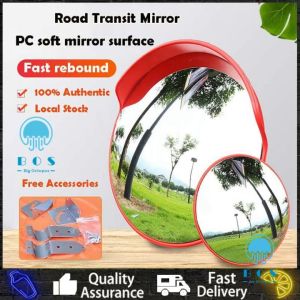 【BOS】45/60/75CM Outdoor Indoor Traffic Wide-Angle Mirror Road Wide-Angle Mirror Convex Spherical Mirror Corner Curved Mirror Concave-Convex High-Speed Wide-Angle Mirror