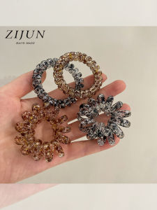 High Elasticity Telephone Line Hair Ties Women's 2024 New Style 4-Piece Set Hair Bands for Bun Knots and Ponytails