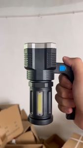 Senter LED Cas Super Terang 600Lumen + COB 4 Mode Emergency USB Cas - zansenShop