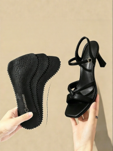 FASHEHAN | Self-Adhesive Thick Anti-Slip Sweat Absorption Odor Prevention Breathable Leather Insoles