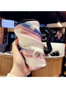 MOLORE | Cute Large Capacity Mug with Lid Internet Celebrity Trendy Ceramic Coffee Cup