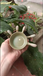 Đĩa gia vị gốm sứ cao cấp có tay cầm phong cách Nhật Bản dùng để đựng nước chấm gia vị trang trí bàn ăn mã GV1X-40ml.