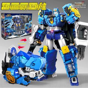 MINI FORCE | Licensed Thunder T-Rex Deforming Mecha Robot Toy for Boys