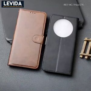 Leather Case Flip Redmi A3 & Redmi 14C: Sarung Buku Kulit Terbaik