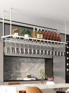 เก้าอี้รับรองไวน์แบบแขวน ชั้นวางแก้วไวน์ ชั้นวางเครื่องดื่มสำหรับบาร์ ตกแต่งภายในบ้าน เครื่องประดับตกแต่งบ้าน ชั้นวางแก้วไวน์แบบสร้างสรรค์