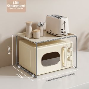 SHENGHUOXUANYAN | Stainless Steel Microwave and Cookware Storage Rack