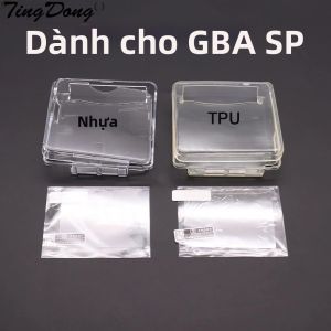 Vỏ Bảo Vệ TPU Trong Suốt Cho Máy Chơi Game Nintendo GBA SP Với Thiết Kế Pha Lê Và Miếng Dán Bảo Vệ Màn Hình