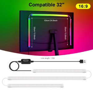 RGBIC Computer Monitor Sync Ambient LED Strip Light PC Display Screen Backlight Decor Lights Tape Support Windows / IOS System