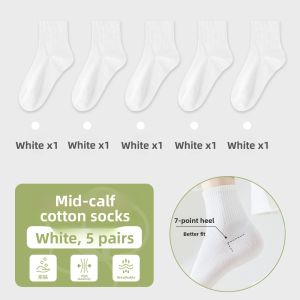 miiow | Disposable Mid-Calf Socks For Men And Women Summer Thin Cotton Socks Travel Sweat Absorbent Breathable Daily Throwaway No Wash