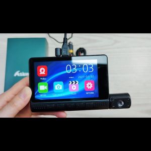 3 ways Touch Dashcam Car camera inside and outside 4 in IPS Touch Screen Car dvr Recorder front Full HD 1080P  rear 480P inside 480P  Night Vision Loop video