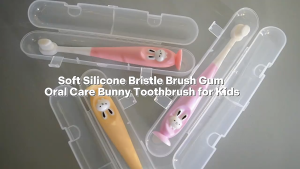 1pc Baby Toothbrush Bunny Designed Toothbrush Soft Silicone Bristle Oral Care for Kids
