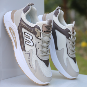 Boys Running Shoes Breathable Mesh Soft Bottom Casual Outdoor Sports Sneakers Spring Season Middle School Student Footwear